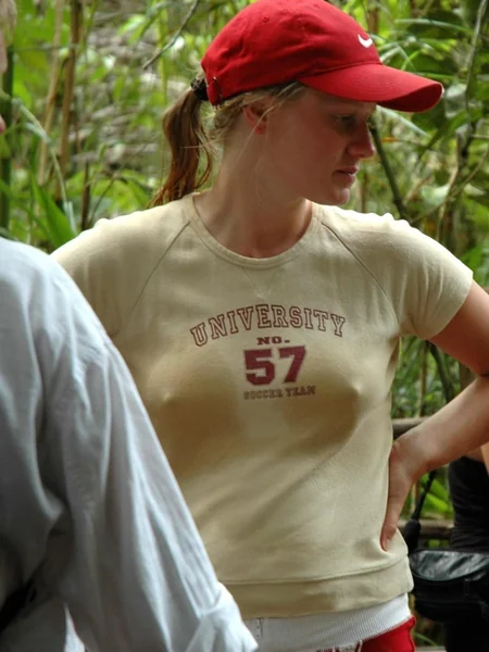 Skinny MILFs show off in public photo 18