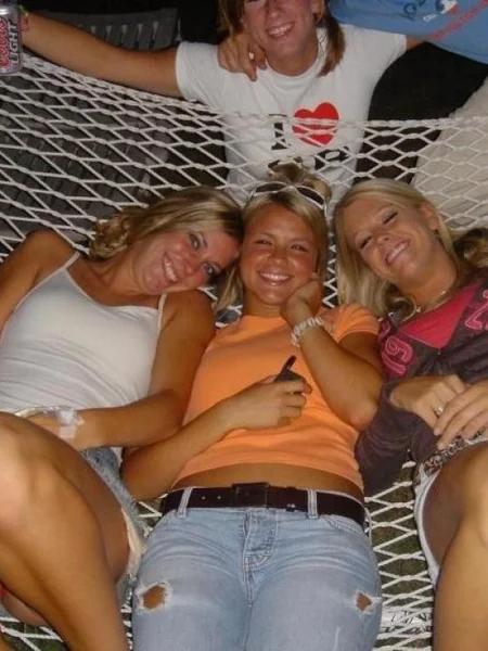 Skinny MILFs show off in public photo 20