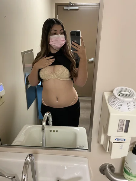 A luscious nurse takes slutty selfies at work photo 7