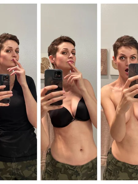 A skinny MILF with saggy tits photo 27