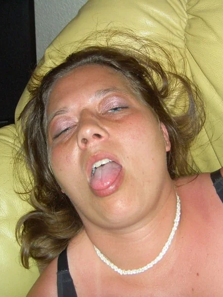 Chubby Swedish woman gets facialized photo 5